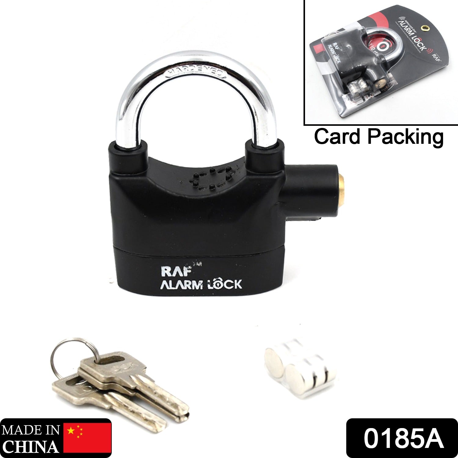 0185a Security Alarm Lock System | Waterproof Black Anti-theft Siren 110dba alarm anti Padlock FoR Bike|Door Window|Battery padlock 0185a Security Alarm Lock System | Waterproof Black Anti-theft Siren 110dba alarm anti Padlock FoR Bike|Door Window|Battery padlock